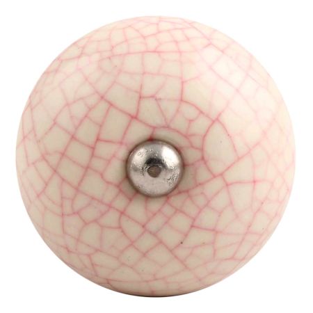 Cream Pink Crackle Ceramic Wine Stopper